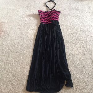 Maxi dress with print on top